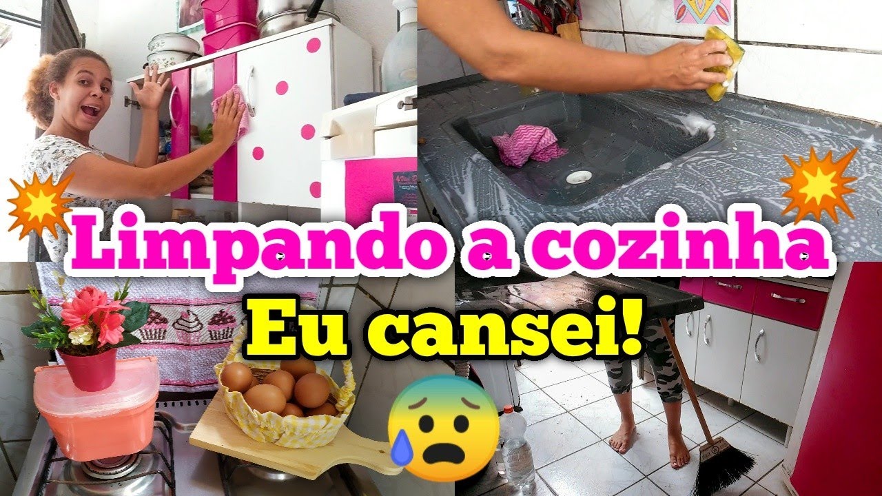 CANSEI ! 😩 Limpando a cozinha | faxina completa na cozinha | faxina detalhada na cozinha
