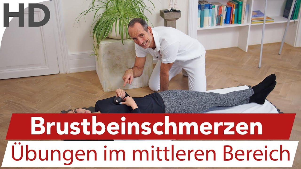 Brustschmerzen am Brustbein mittig / Übungen mit der Faszienrolle / Faszien / Faszientraining