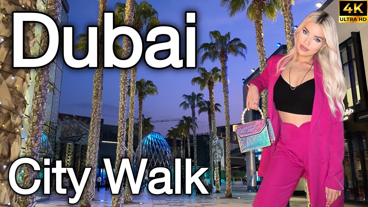 Dubai City Walk 🇦🇪 Best of Dubai City Walk Night Life! [ 4K ] Walking Tour