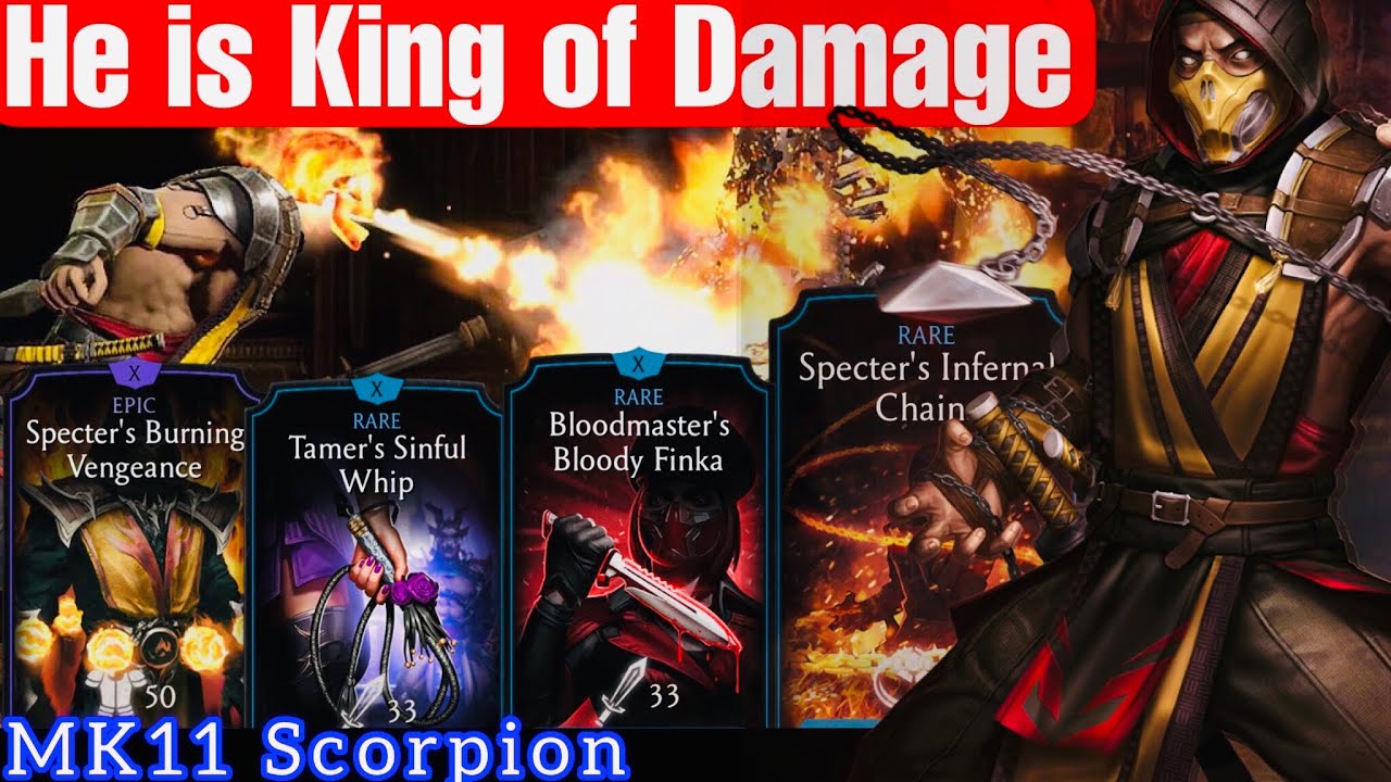 MK11 Scorpion Best Dot/Lethal/Critical Damage Team & Equipments | FW Gameplay Review | MK Mobile