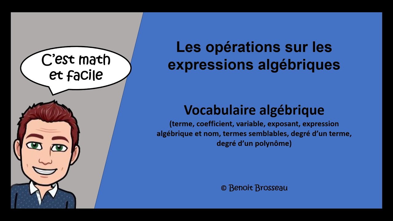 Vocabulaire algébrique (définitions de base en algèbre)
