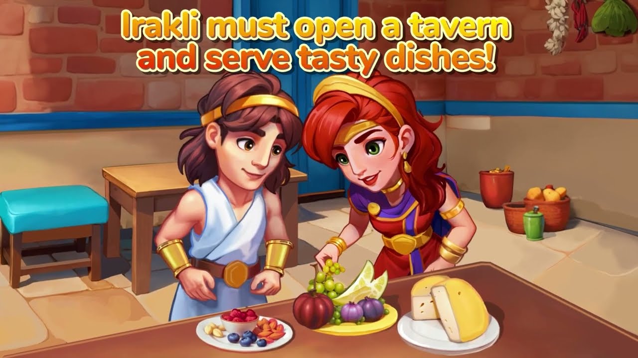 Greek Kitchen Frenzy: Dionysus - Time Management Gameplay & Ancient Greek Adventure