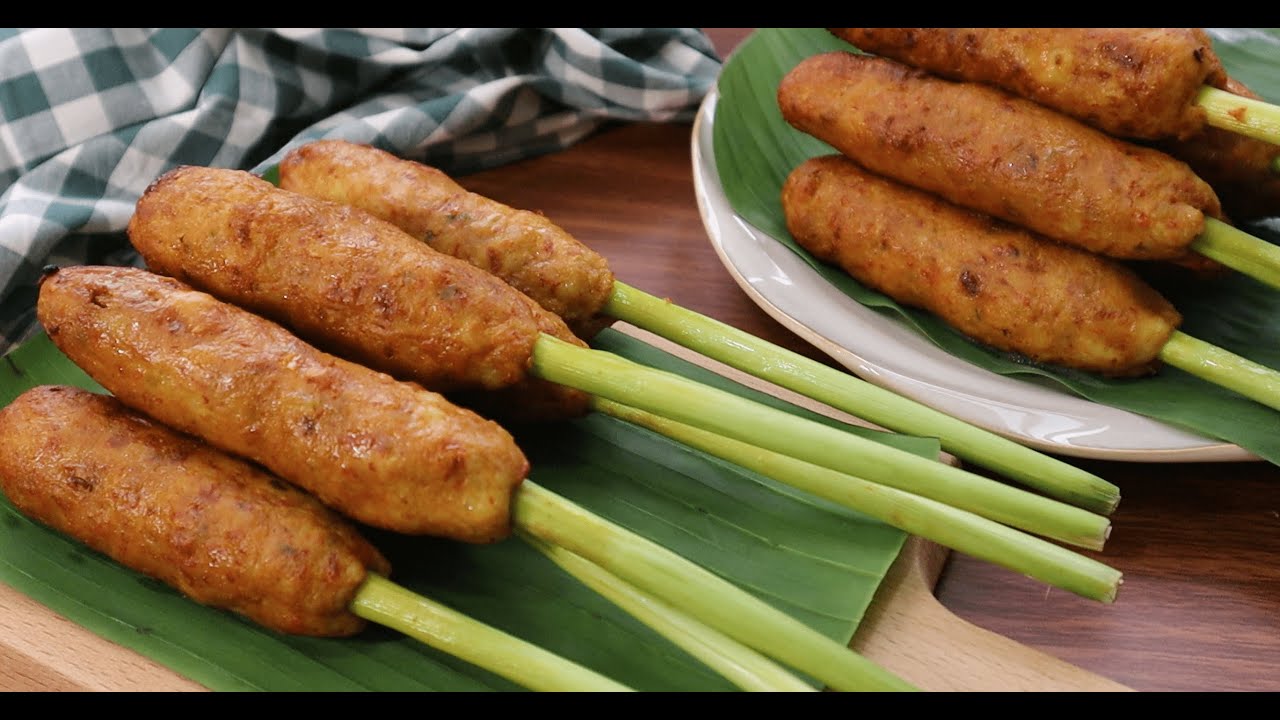 Balinese Lemongrass Chicken Skewers Recipe 香茅鸡肉串 Sate Lilit Ayam