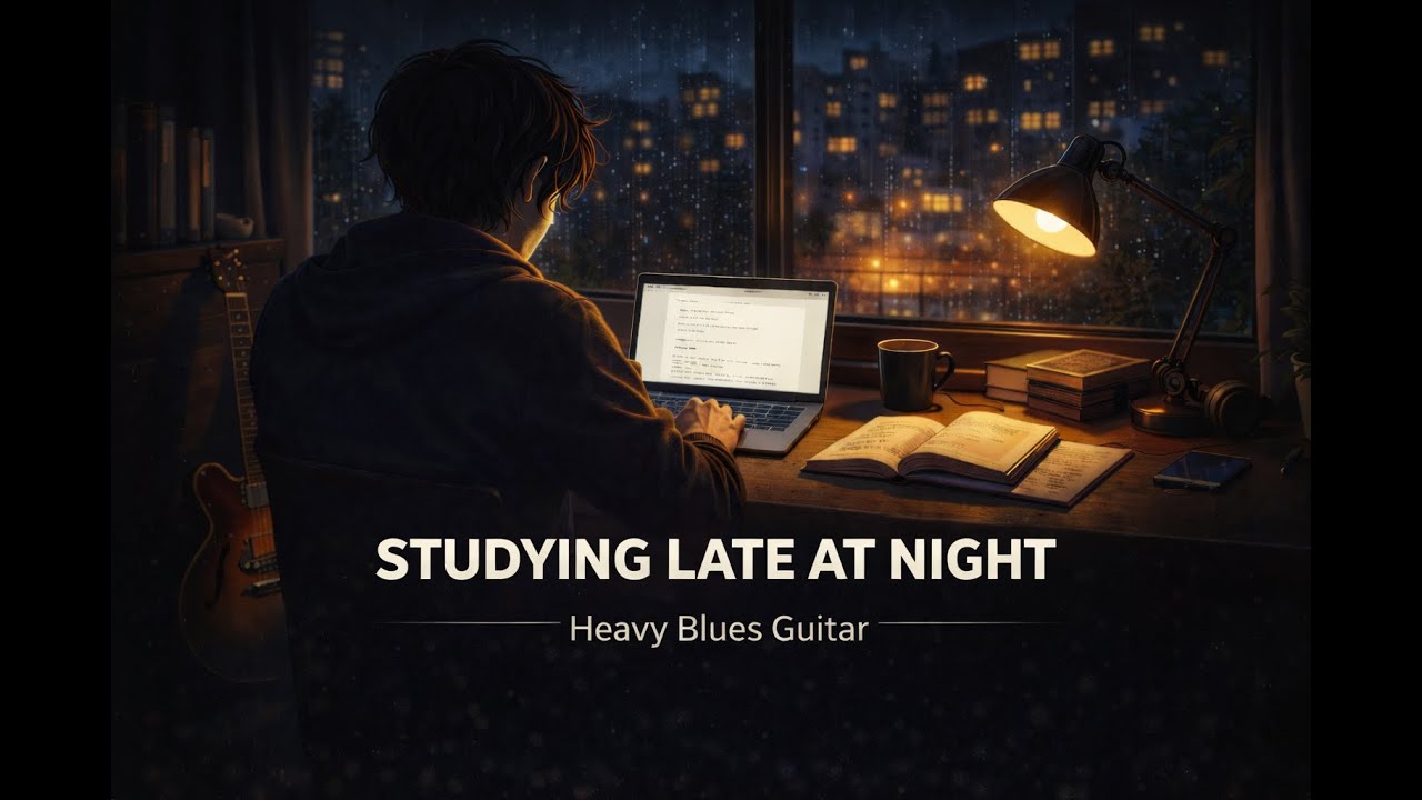 Studying Late at Night | Heavy Blues Guitar