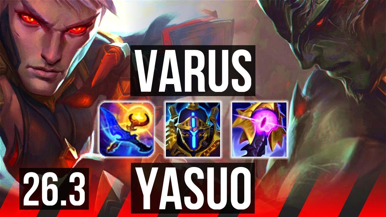 VARUS vs YASUO (TOP) | Good KDA: 15/2/7 | KR Master | 26.3