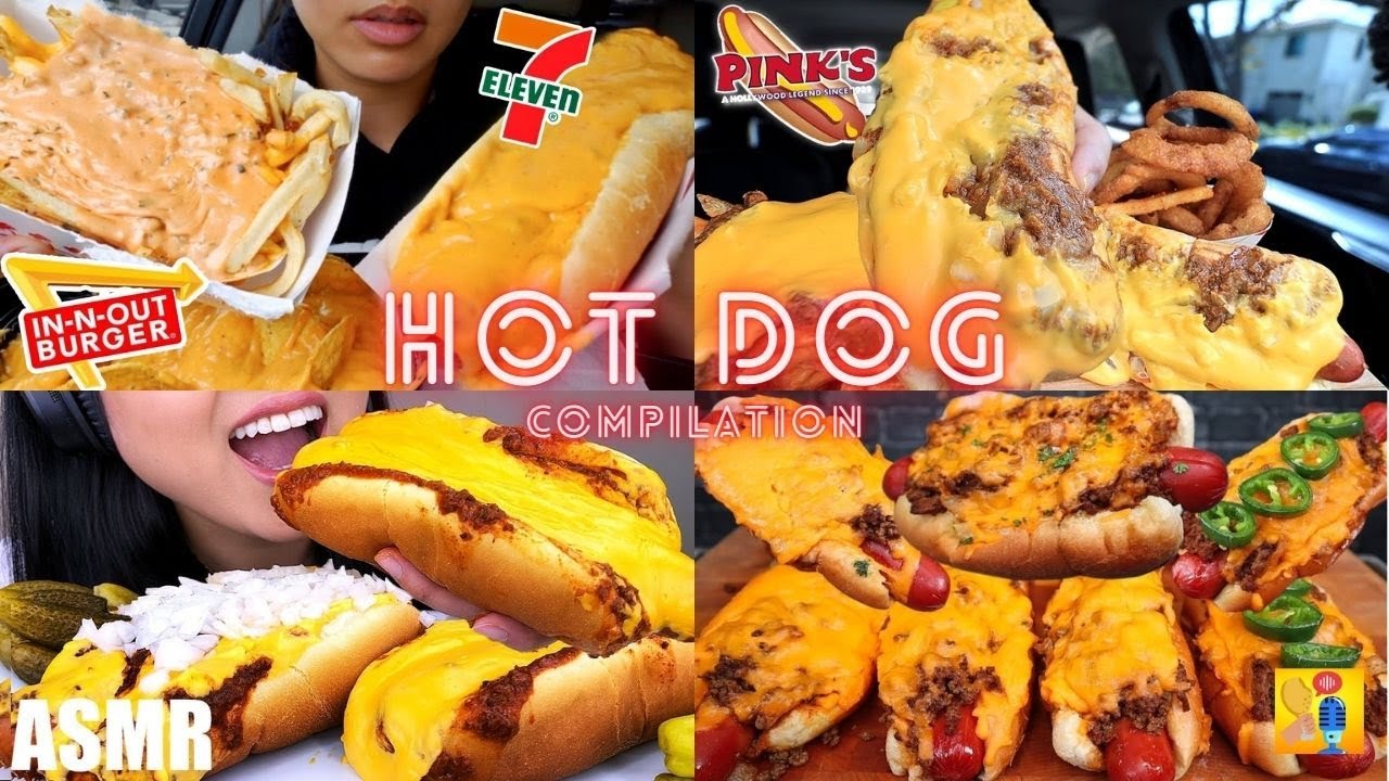 🌭 CHILLI CHEESE HOT DOG ASMR MUKBANG COMPILATION | BIG BITES | SATISYING SOUNDS
