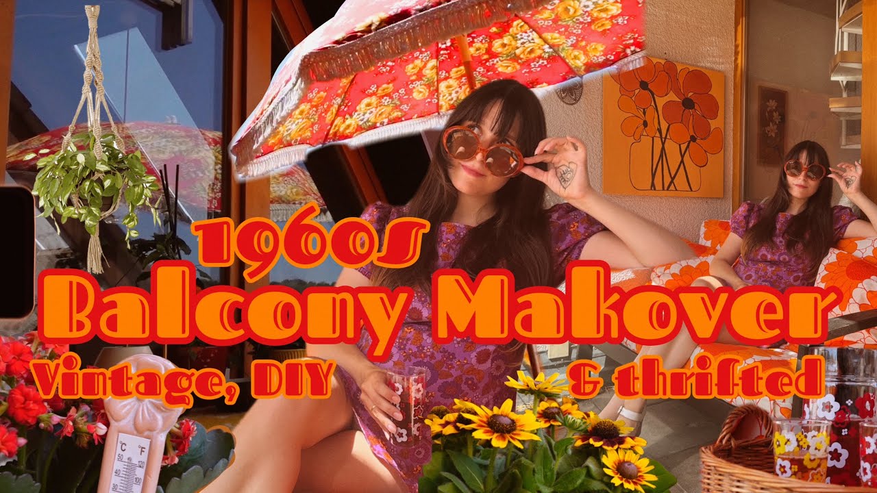Vintage Balcony Makeover | DIY + Thrift Finds Inspired by the 60s