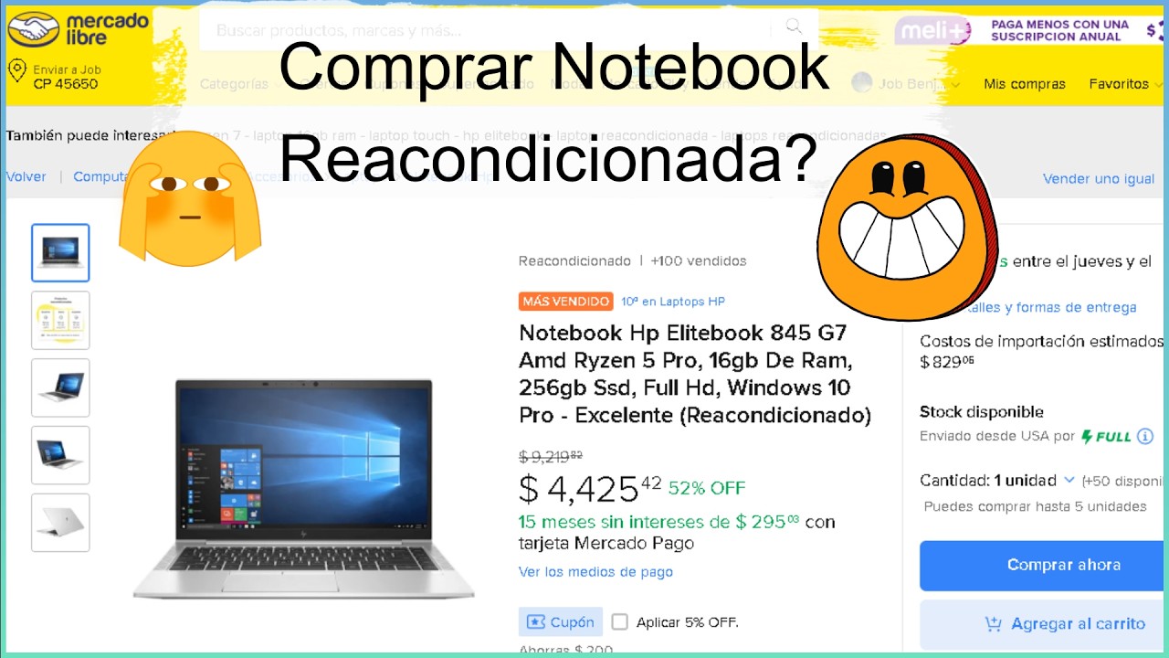 Compre Notebook Hp Elitebook 845 G7 (Reacondicionada) en Mercado Libre Mi experiencia
