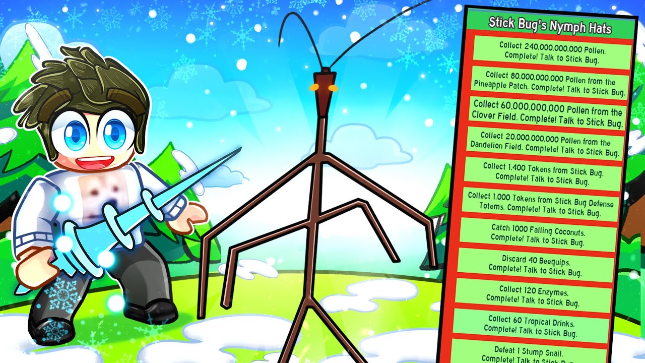 I Spent 24 Hours to FINISH Stick Bug Beesmas Quest! (Season 3, Episode 9)
