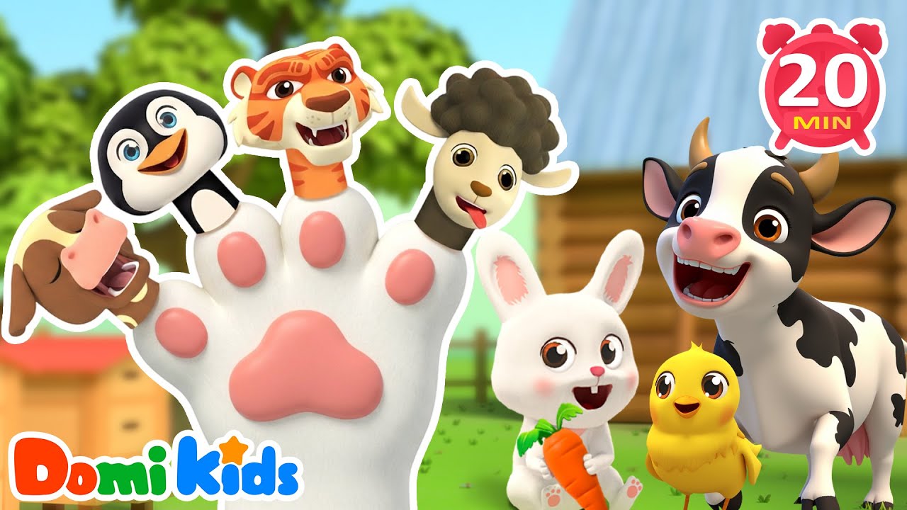 Finger Family da Fazenda🐮 | Canções Infantis Bilingues Divertidas | Domi Kids Festa dos Animais