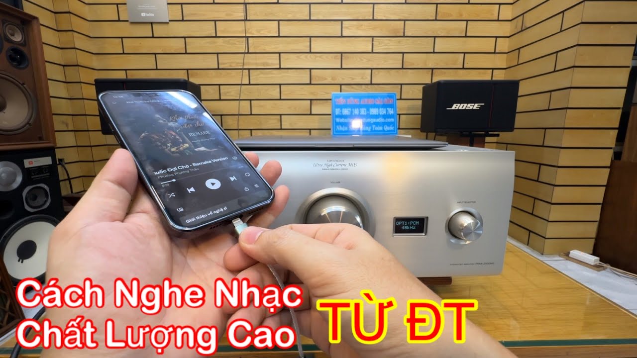 Cách sử dụng Ampli Denon PMA-2500NE hàng bãi Nhật, kết nối ĐT nghe nhạc chất lượng cao