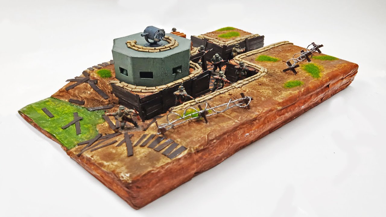 WW1 Trench with Pillbox 1/72 Scale DIY How to Build
