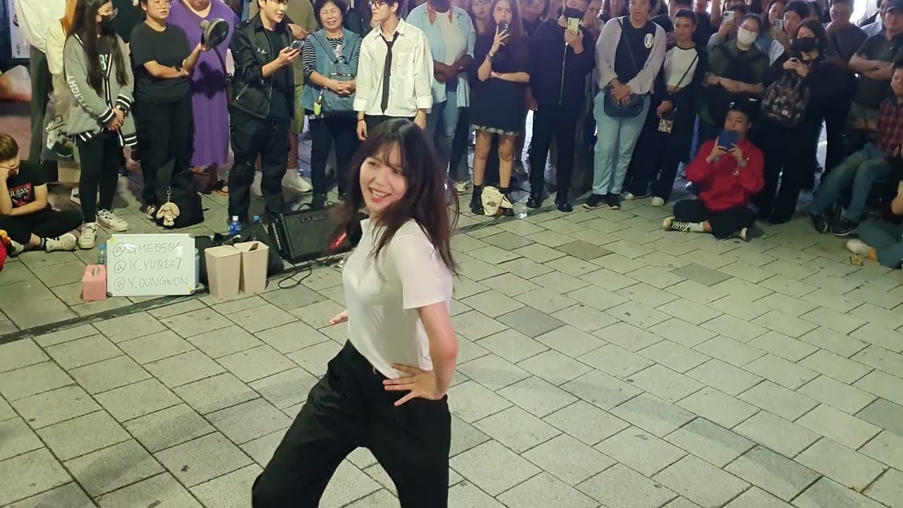 [STREET ARTIST] YU KAGAWA, HYOJIN & YOUNGWON. INTERACTIVE HONGDAE BUSKING. 230930.