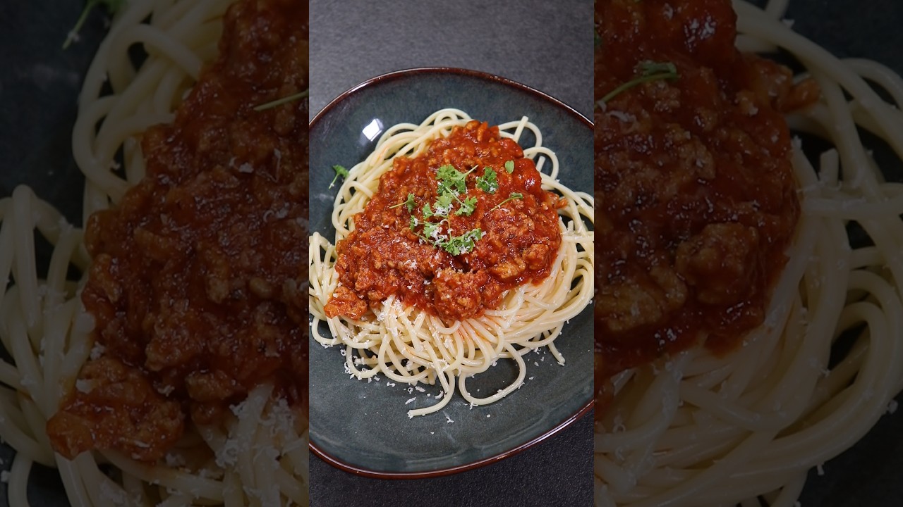 Perfekte Spaghetti Bolognese in nur 50 Sekunden! #pasta #bolognese #asmr