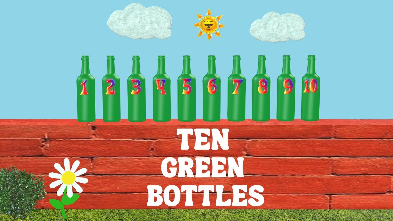 Ten Green Bottles | Counting Song for Kids | Nursery Rhyme Animation
