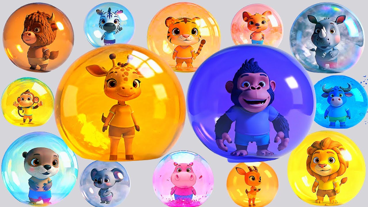 Canción Infantil de Animales en Problemas | Animales Burbuja Pop para Niños compilación de videos