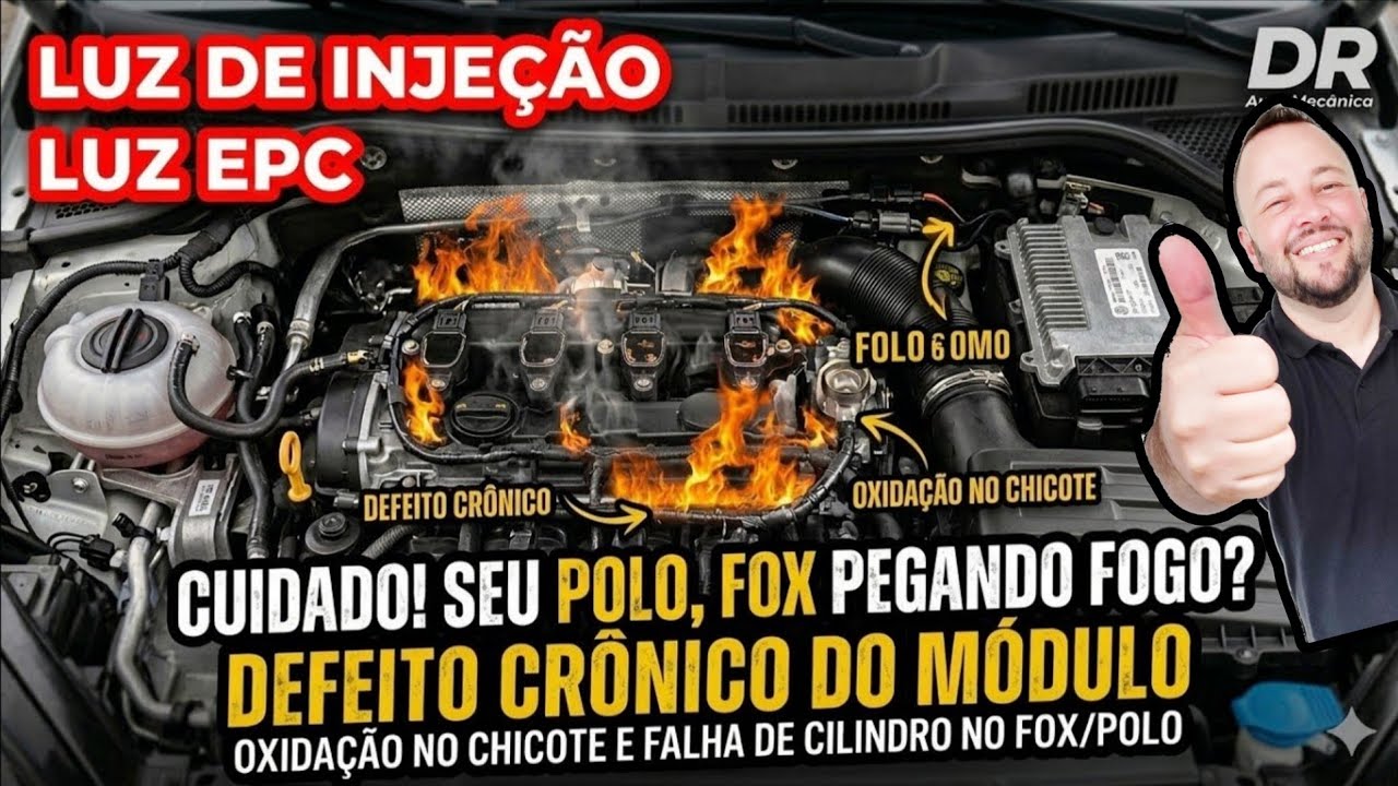 CUIDADO! Seu Polo, Fox Motor EA211, Falhando, Luz de Injeção e EPC Acesa, Defeito Crônico do Modulo
