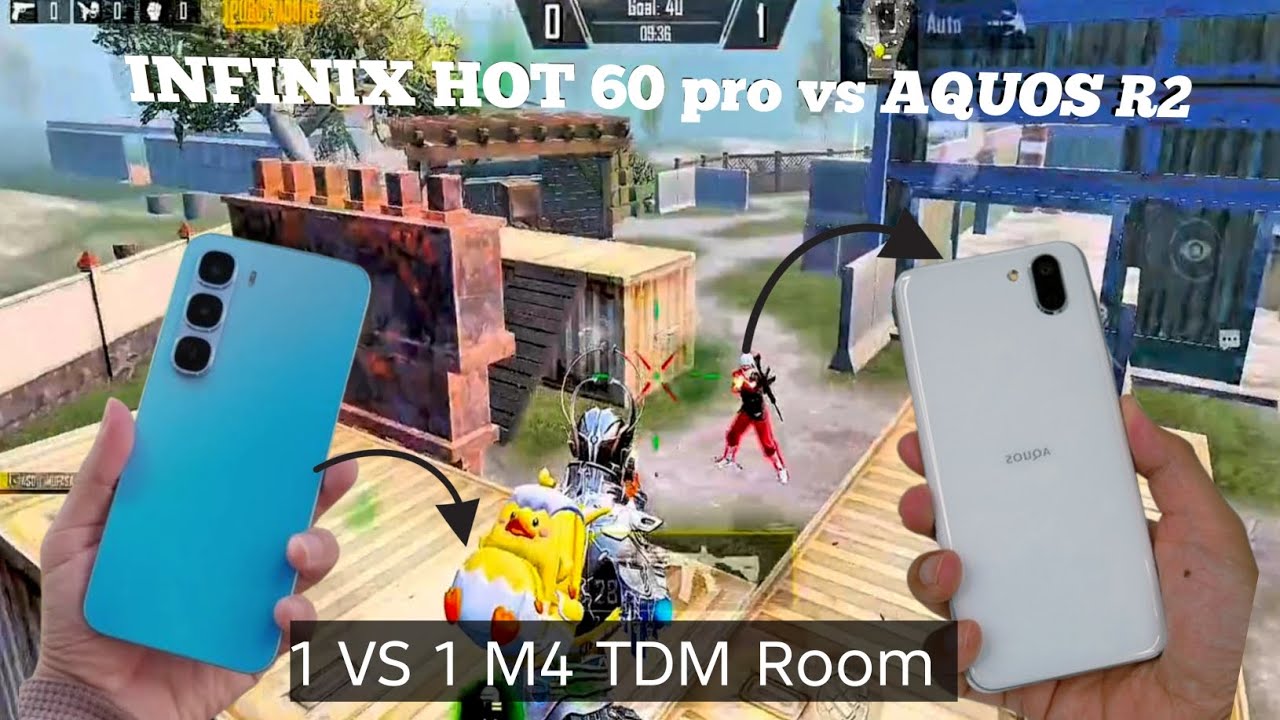Infinix Hot 60 pro Vs AQUOS R2 1vs1 m4 TDM Room gameplay 