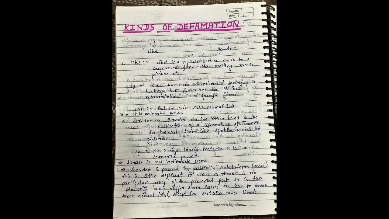 Kinds of defamation #law #lawfulnotes #exams #notes #kinds