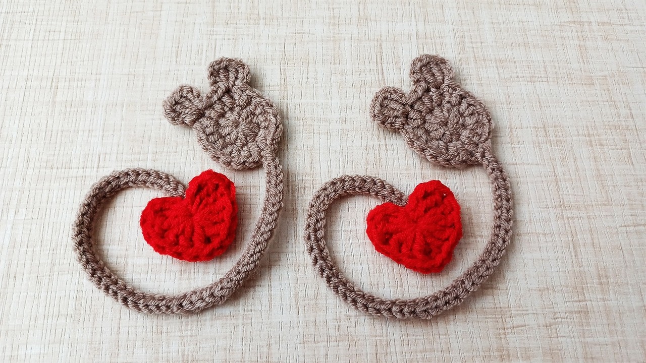 How to crochet Bookmark | Bear and heart Bookmark Crochet