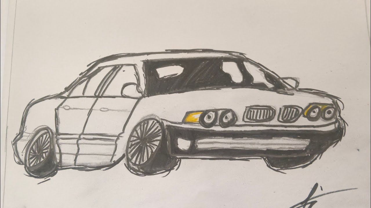 BMW E38 -7 Series || Hand Sketch by Franklin || Car Sketch