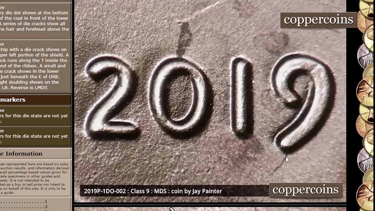 2019p1do002 &mdash; Монета 1 цент Линкольна с удвоением штемпеля на аверсе