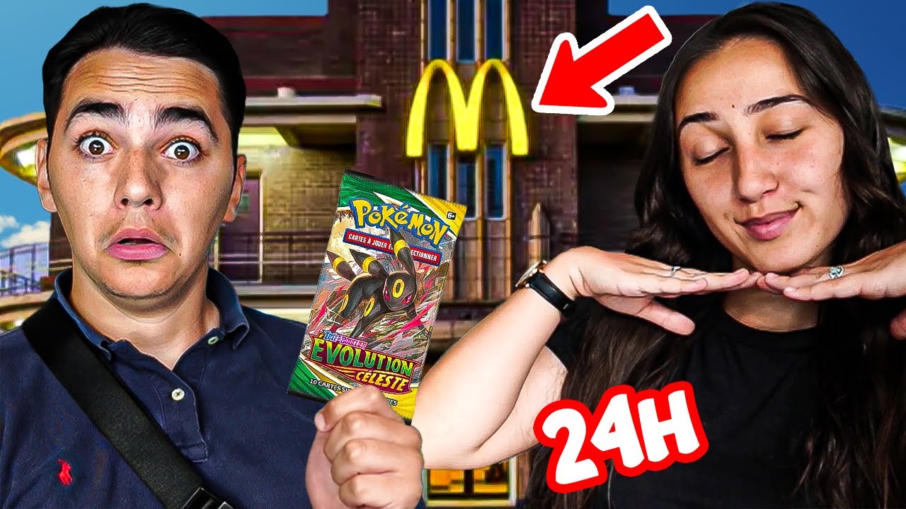 24h pour MANGER avec l'ARGENT des cartes Pokémon