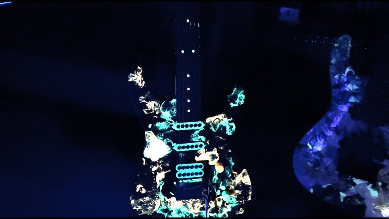 Neon Jackson Acrylic Pour Guitar