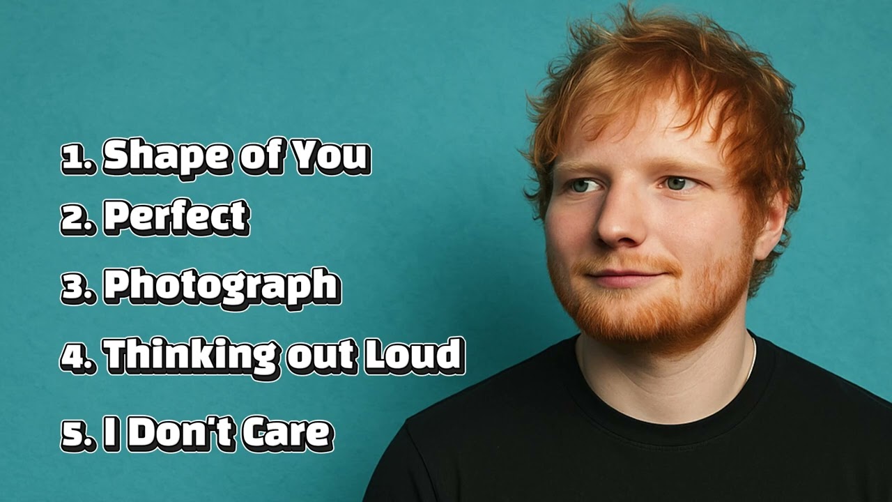 Ed Sheeran's Top5 songs on spotify