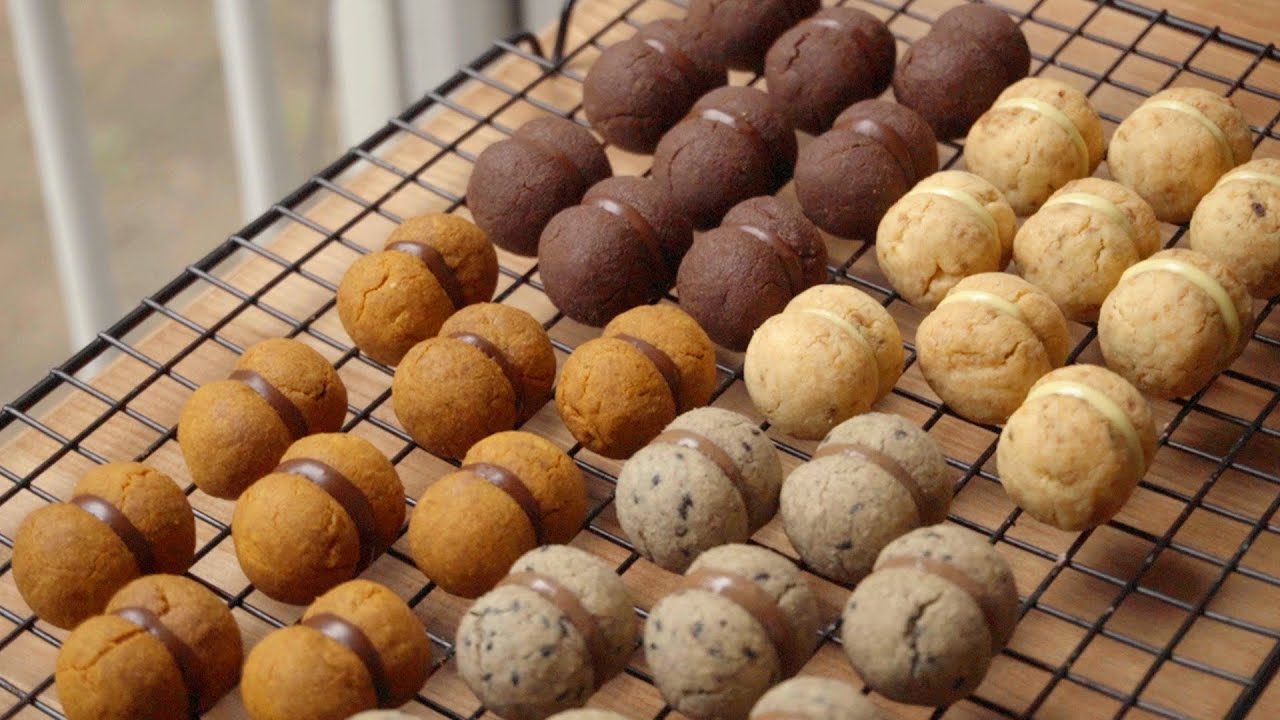 네가지맛 바치디다마 만들기 단호박 초코 피스타치오 흑임자 바치디다마 레시피 baci di dama cookies recipe 이탈리안 쿠키 초코 샌드쿠키 이탈리아쿠키