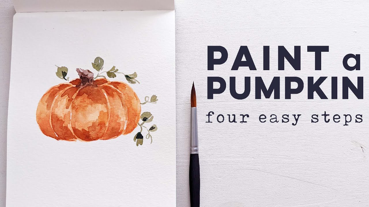 How to Paint a Watercolor Pumpkin in Four Easy Steps