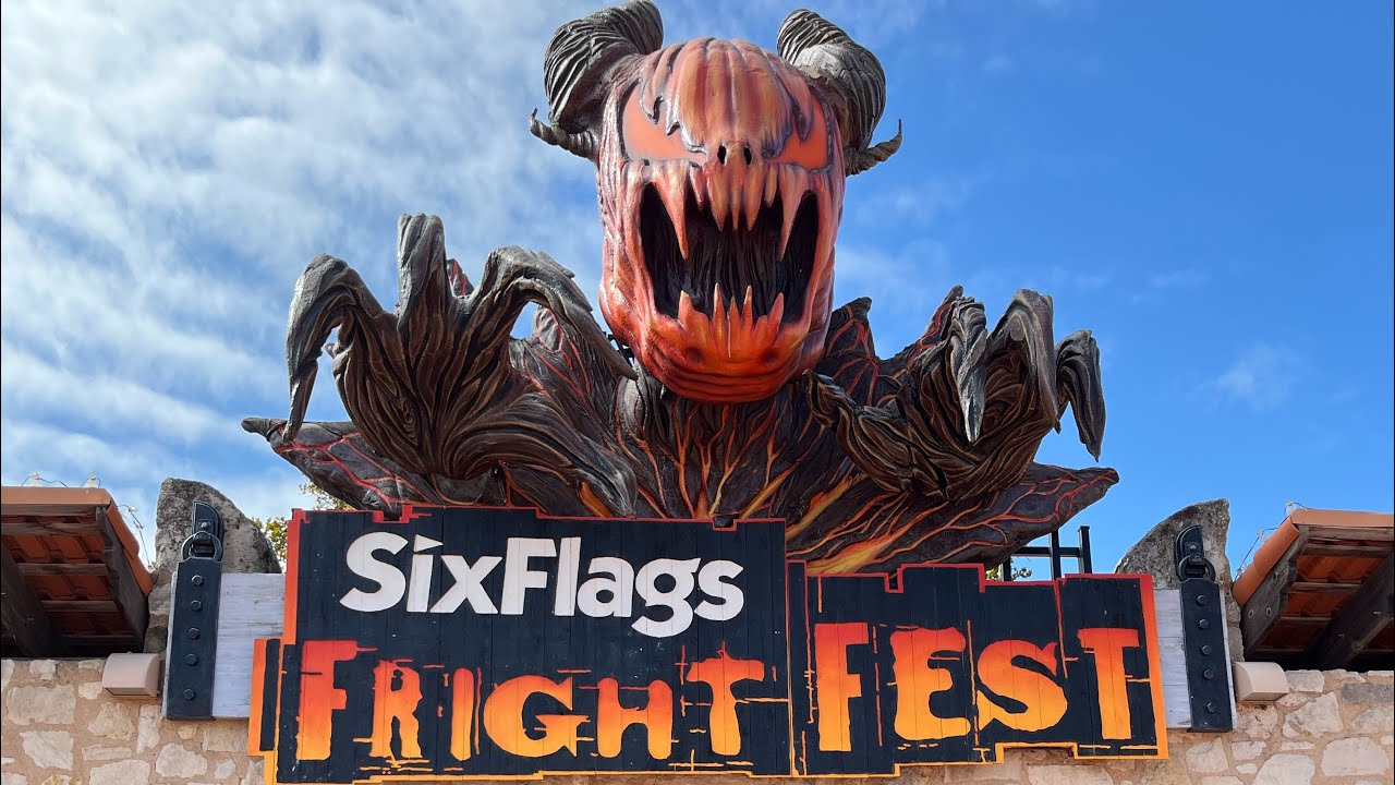 Getting Spooky Fright Fest Vibes at Six Flags Fiesta Texas . (4K Ride POVS)