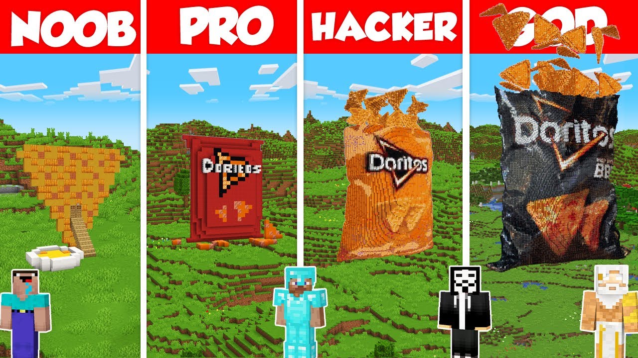 Doritos Chips Build Battle Challenge - Noob vs Pro vs Hacker vs God - Minecraft Animation