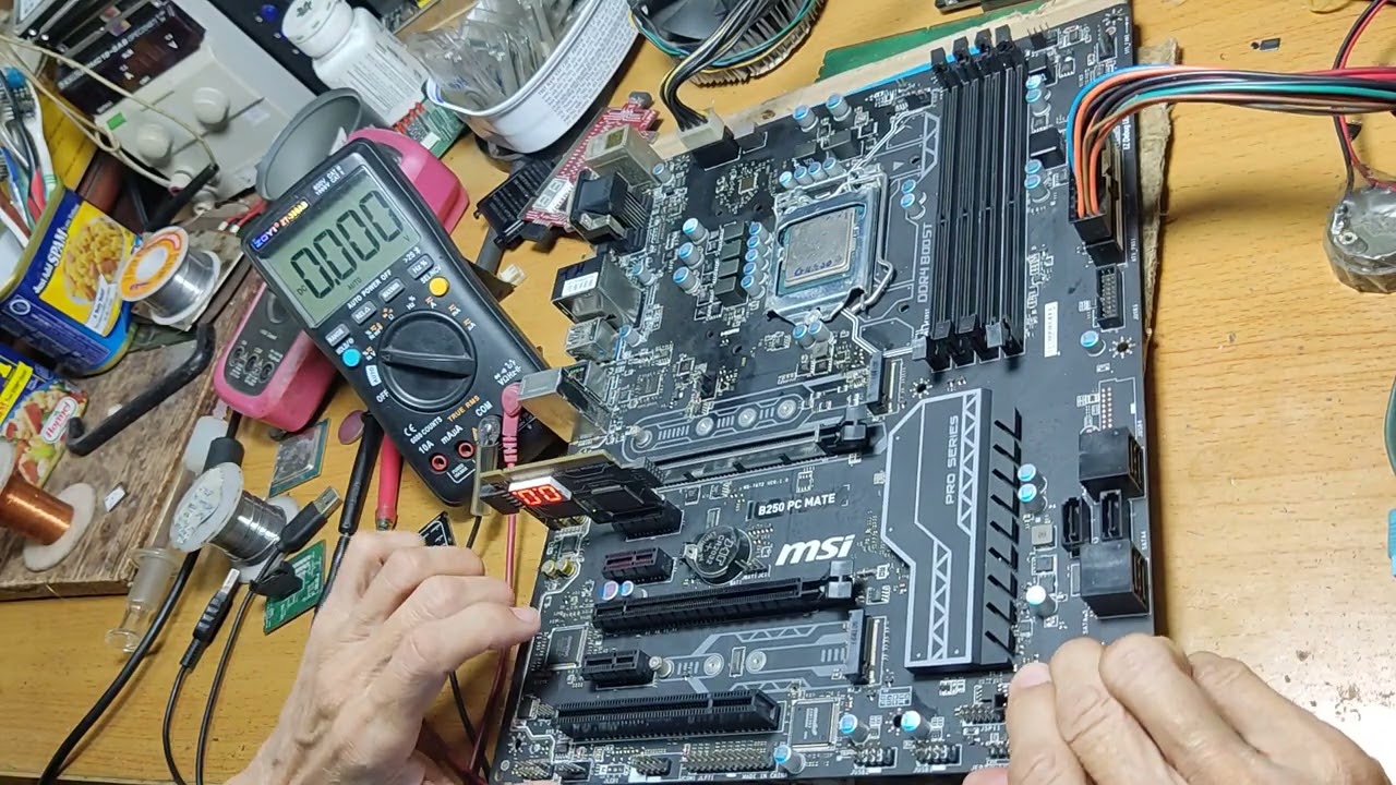 Hướng dẫn sửa chữa MSI B250 PC MATE mất Vcore khi nào do lỗi nguồn Vcore