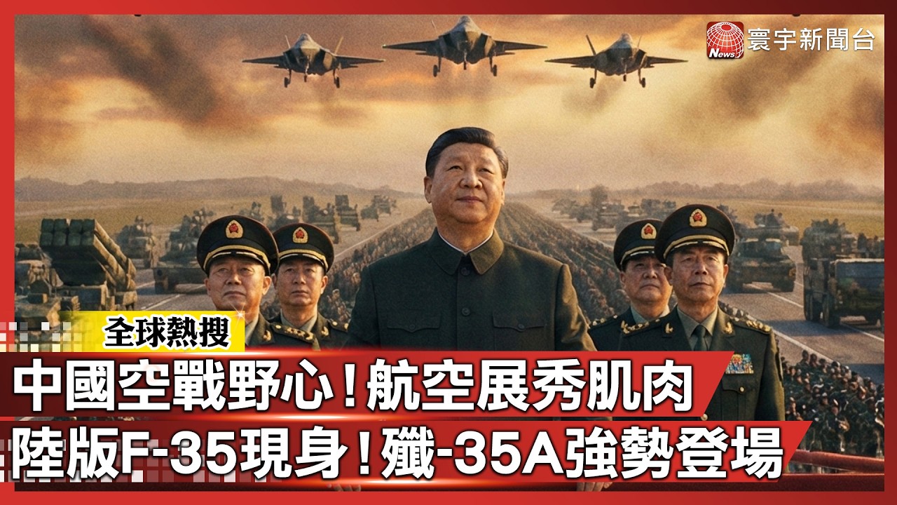中國空戰野心！航空展秀肌肉 陸版F-35現身！殲-35A強勢登場｜#寰宇新聞