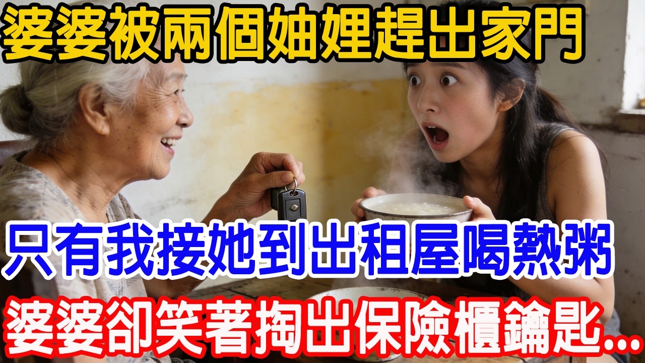 【一口氣看完】大雪天婆婆被兩個妯娌趕出家門，只有我把她接進三十平的出租屋喝熱粥。婆婆笑著掏出一把保險箱鑰匙：「好丫頭，那五百斤黃金是你的了！」#情感故事 #故事頻道 #故事樹洞 #原創