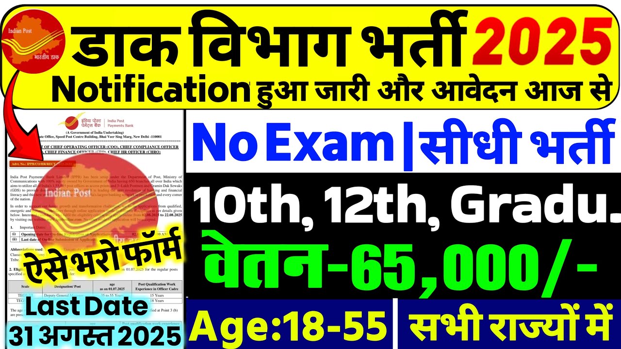 India Post New Vacancy 2025 | Post Office Recruitment 2025 | MTS, Postman, Mail Guard New Vacancy