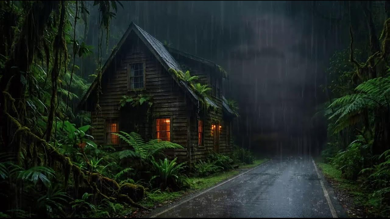 Relaxing Rain at Remote Forest Cabin for Deep Sleep and Stress Relief