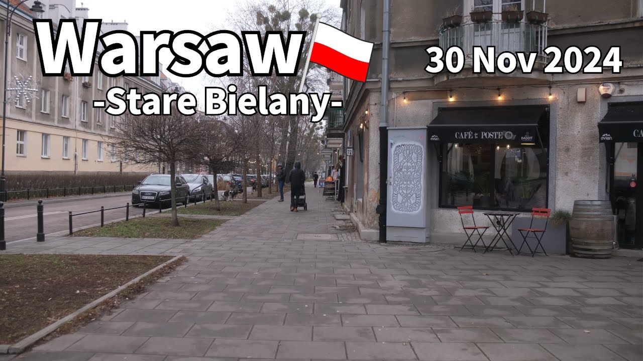 Autumn Walk Warsaw Stare Bielany Poland - November 2024 | Walking Tour