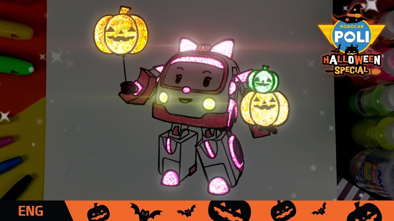 🎃Halloween🎃│🎨Glow Coloriong POLI | Amber| Robocar POLI TV