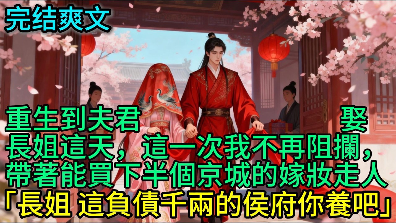 重生到夫君娶長姐這天，這一次我不再阻攔，帶著能買下半個京城的嫁妝走人「長姐 這負債千兩的侯府你養吧」 #古言 #小說