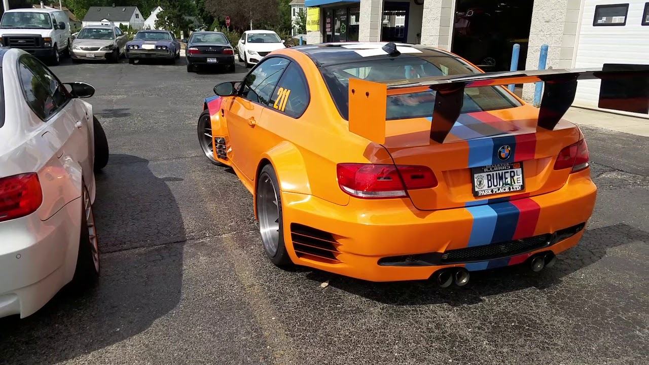 BMW E92 M3 Exhaust Meisterschaft GTS Valved with Flossman widebody VS CNT Racing Mufflers