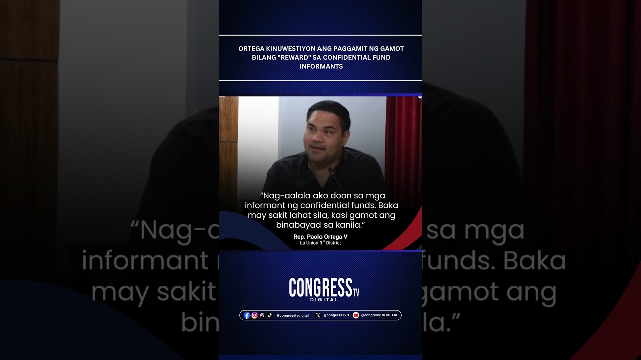 Ortega kinuwestiyon ang paggamit ng gamot bilang 