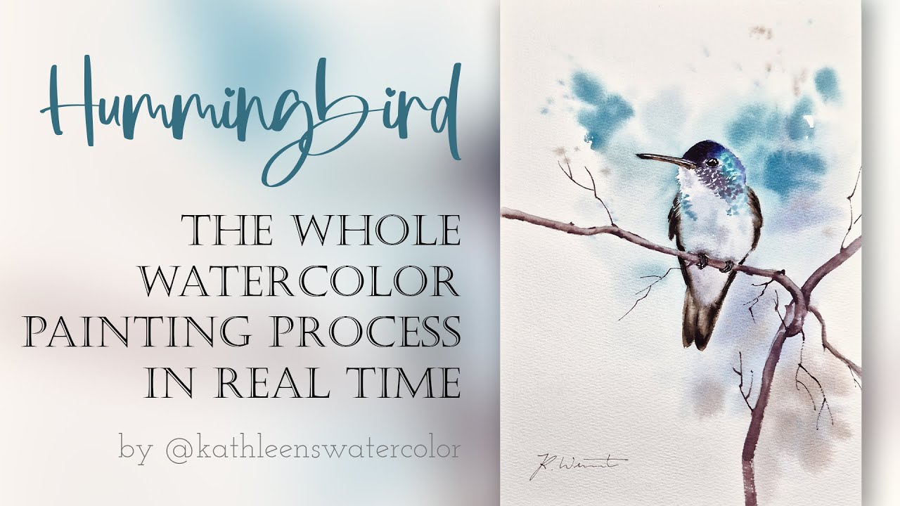 Aquarellmalerei Kolibri &ndash; Real-Time Demonstration | Ruhiger Malprozess