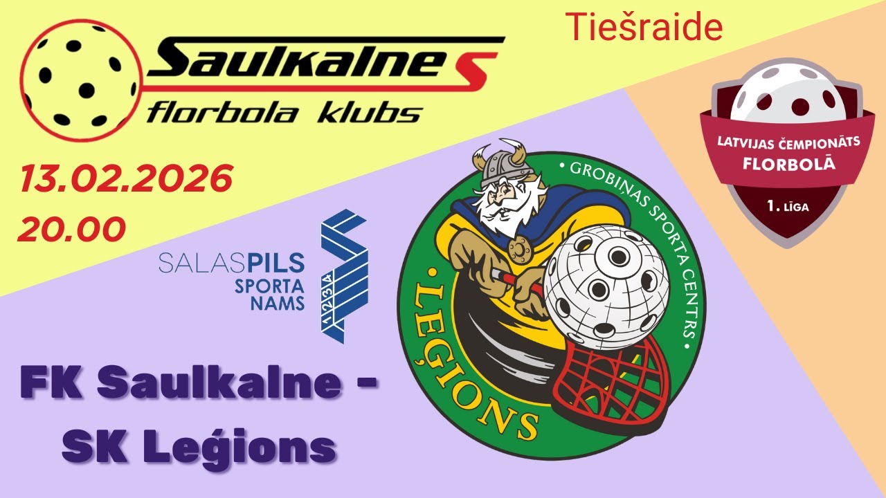 Florbols 1. līga. FK Saulkalne / Salaspils - SK Leģions / Grobiņas SC. Salaspilī, 13.02.2026.