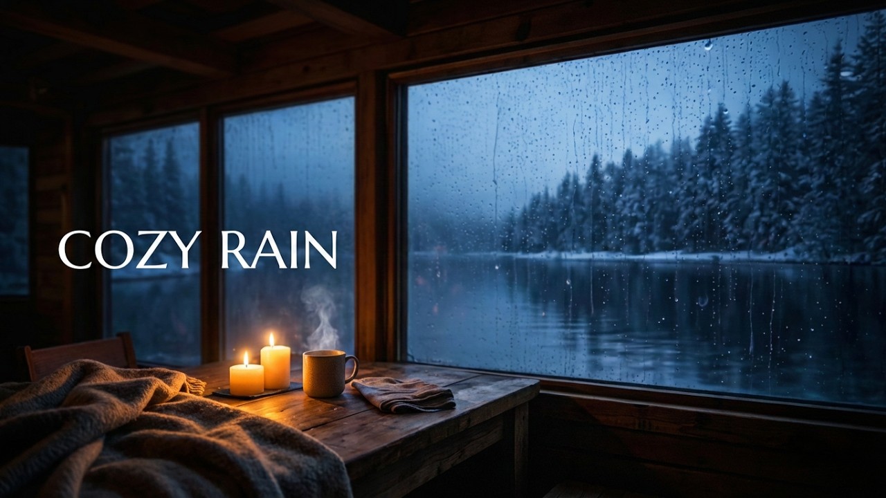 Cozy Rainy Night by the Lake 🌧️ Window Rain, Candles & Deep Sleep Ambience (4K)