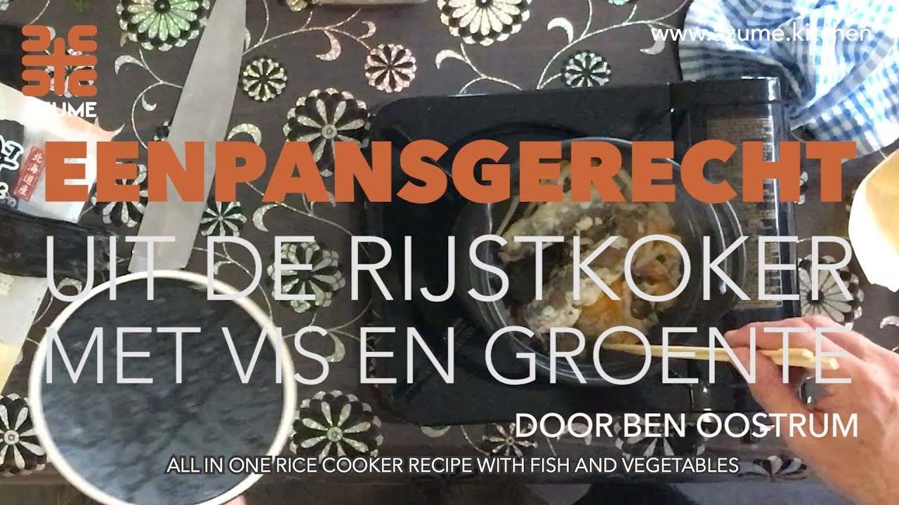 Eenpansgerecht uit de Rijstkoker met Vis en Groente