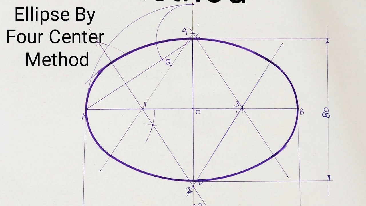 How to draw Ellipse By Four Center Method//Engineering Drawing