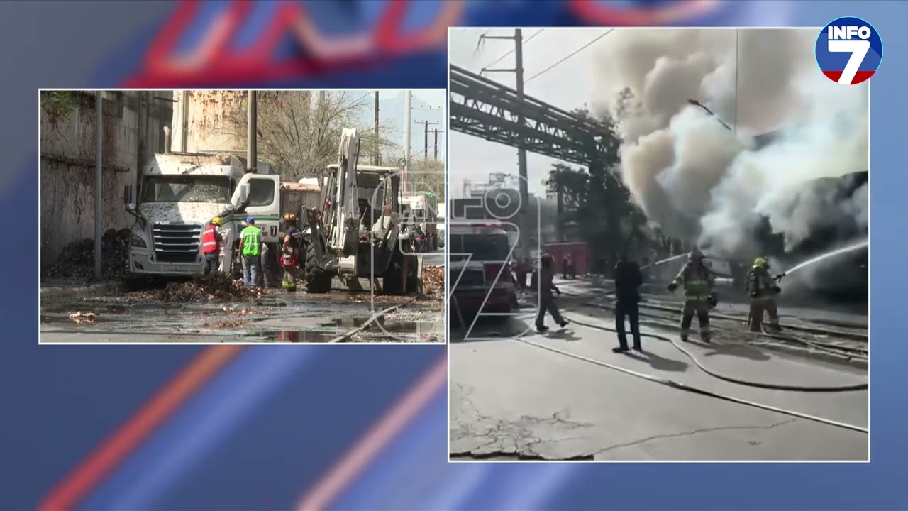 Cierran vialidad por incendio de tr&aacute;iler en Monterrey, N.L