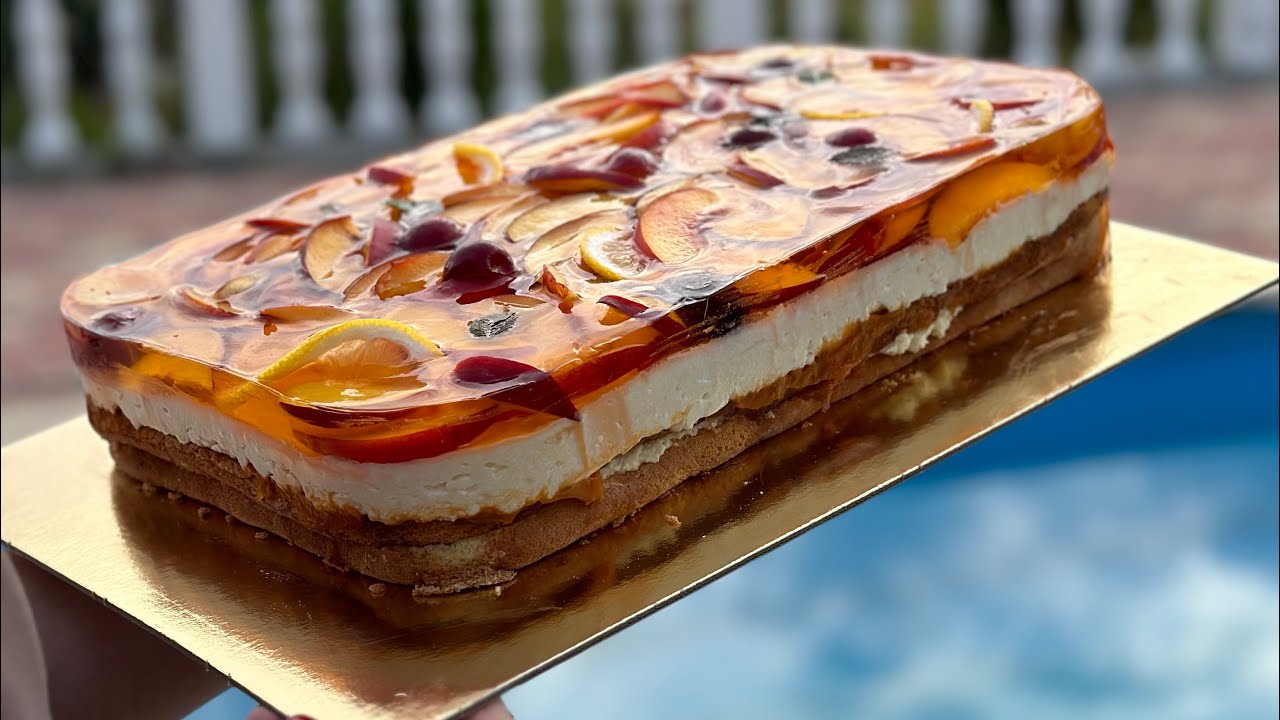 Barackos túrós szelet 🍑🍑🍑#barackos#túrós#sütemény #recept #dess#recipe #yummy #asmr #peach #love